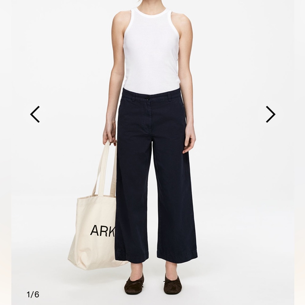 Arket Navy Wide Leg Pants